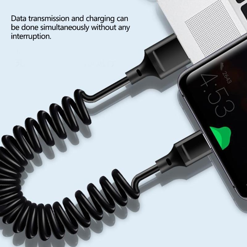 120W Two USB C Chargers Cable Heavy Duty PVC Spring Design TangleFree 6A Rapid Charge Solution For Mobile Devices Computers
