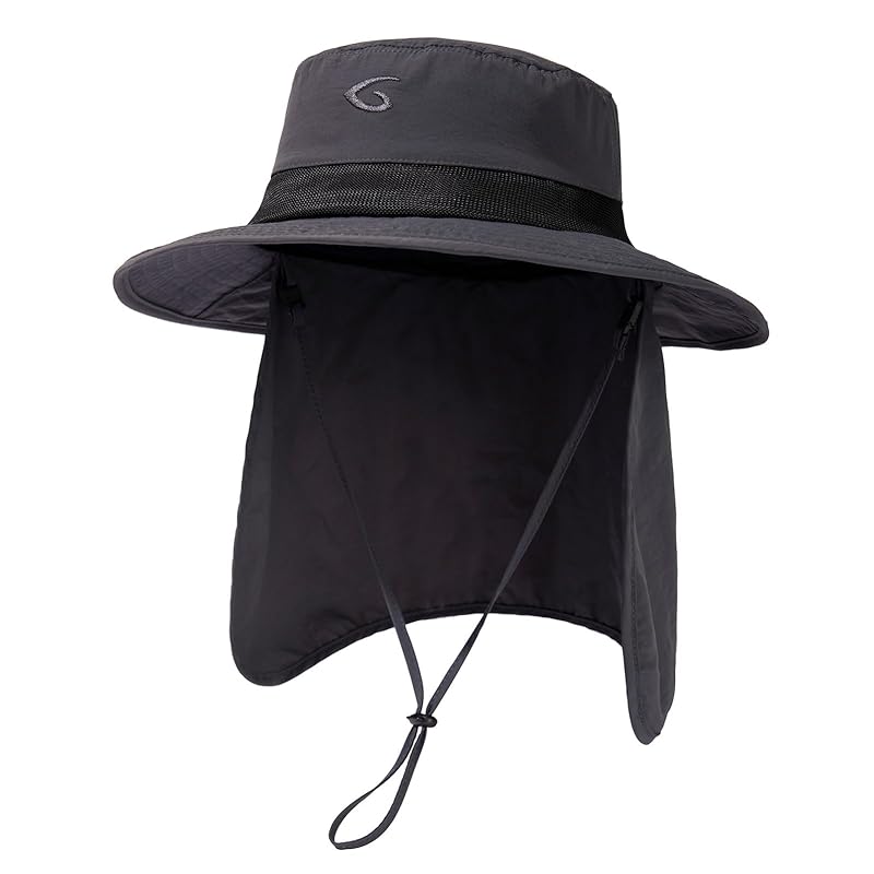 

[TOP-EX] Safari Hat Men s Mesh Adventure Hat Foldable Boonie Hat Hooded Neck Cover UV Protection Sunshade Hat Wide Brim UV Outdoor Bicycle Climbing