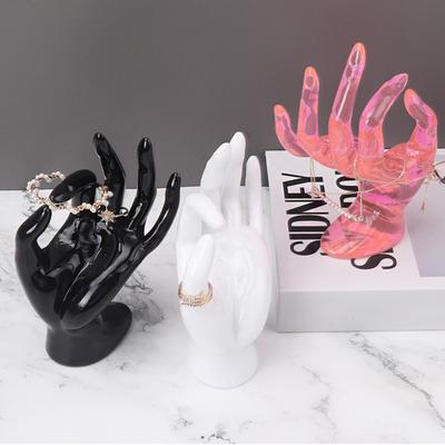 OK Gesture Jewelry Display Holder Hand-shape Modern Heavy Duty Plastic Desktop Necklace Ring Bracelet Show Organizer Stand Rack