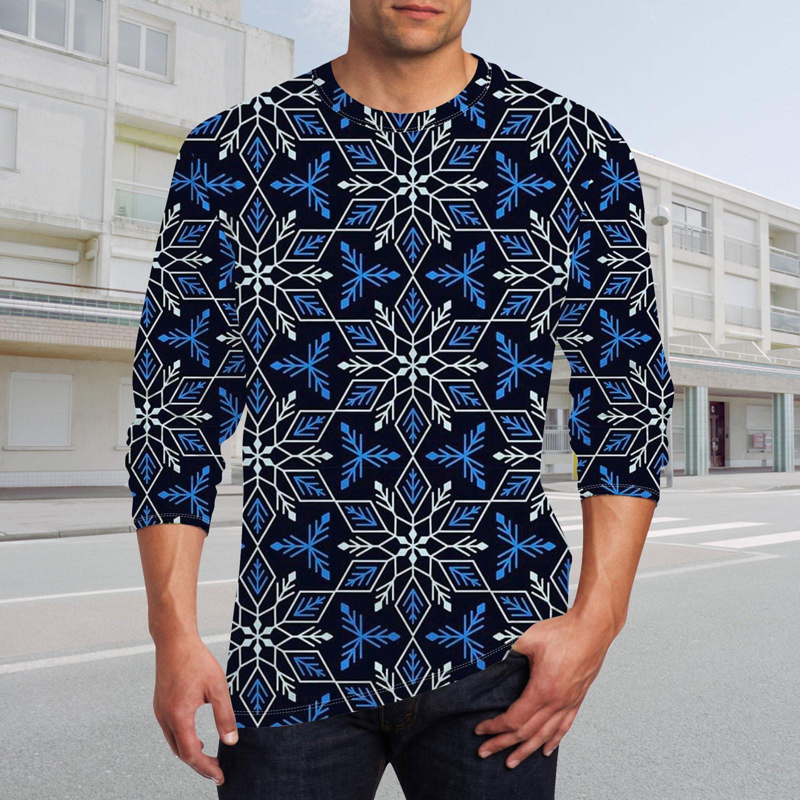 Муж. Футболка Круглый вырез Одежда Одежда На открытом воздухе Длинный рукав С принтом — фото 5