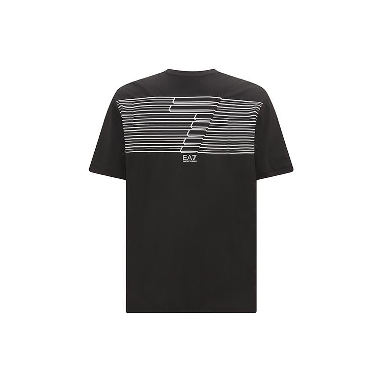 EMPORIO ARMANI EA7 T Shirts Men's Black Crew Neck Moderate Straight Fit 3RPT51-PJ02Z-1200