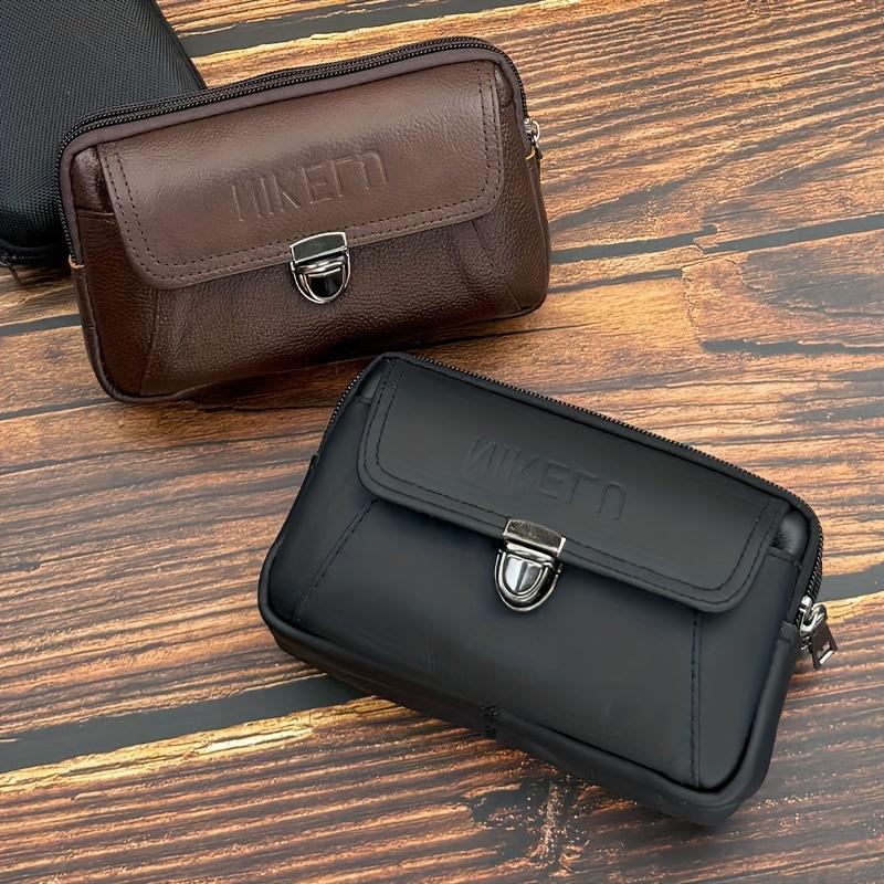 Premium lærtelefonhylster - Stor kapasitet, flerlagsdesign for smarttelefoner | Slitesterk og stilig herre midjepakke