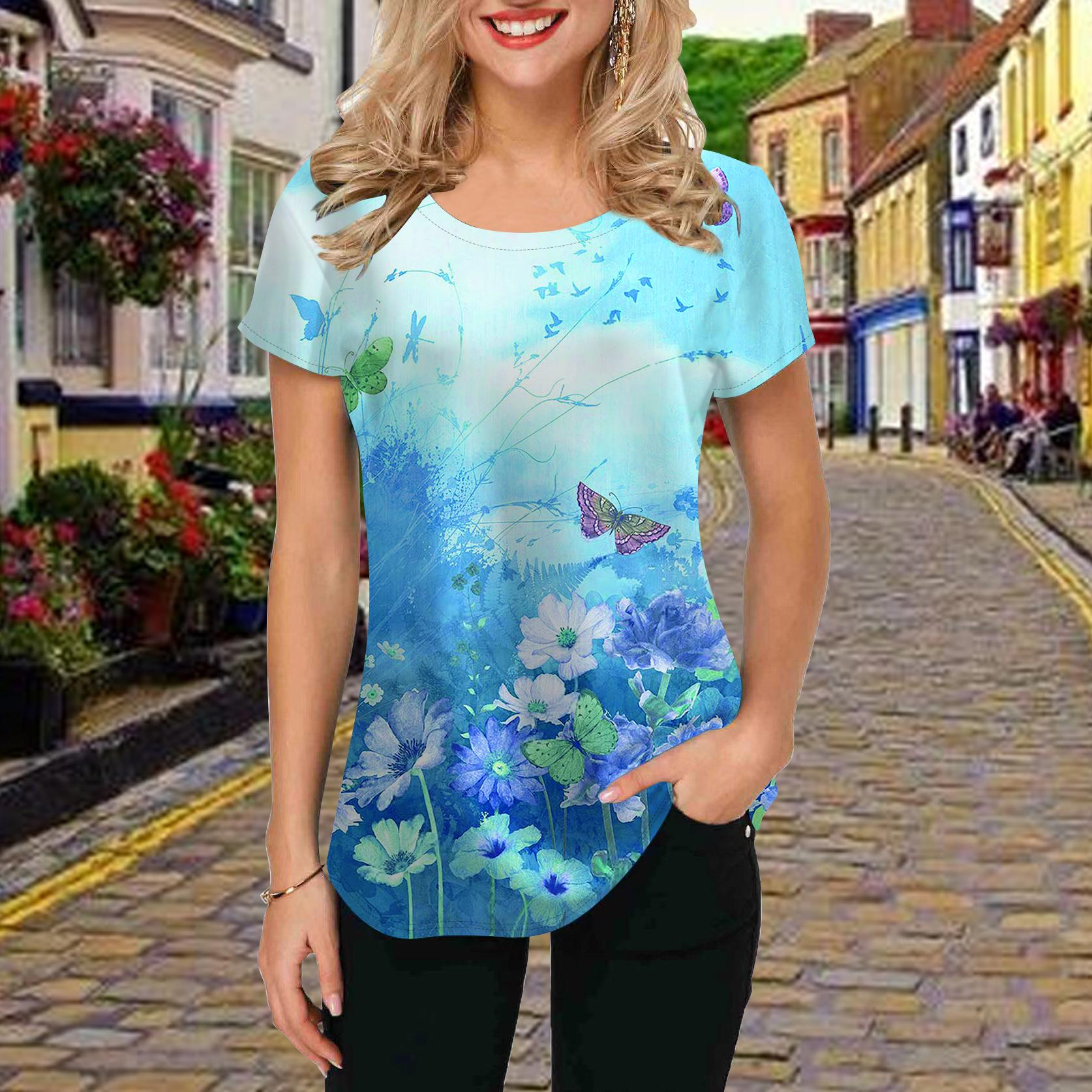 Модная женская футболка с принтом Manzhu Shahua — фото 3