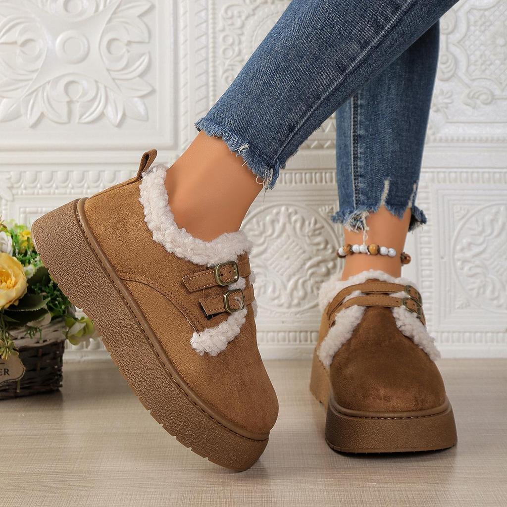 Influencer Waterproof Fleece-Lined Buckle Snow Boots - Extra Thick Sole, Warm Cotton, Petite Winter Short Boots 2025.