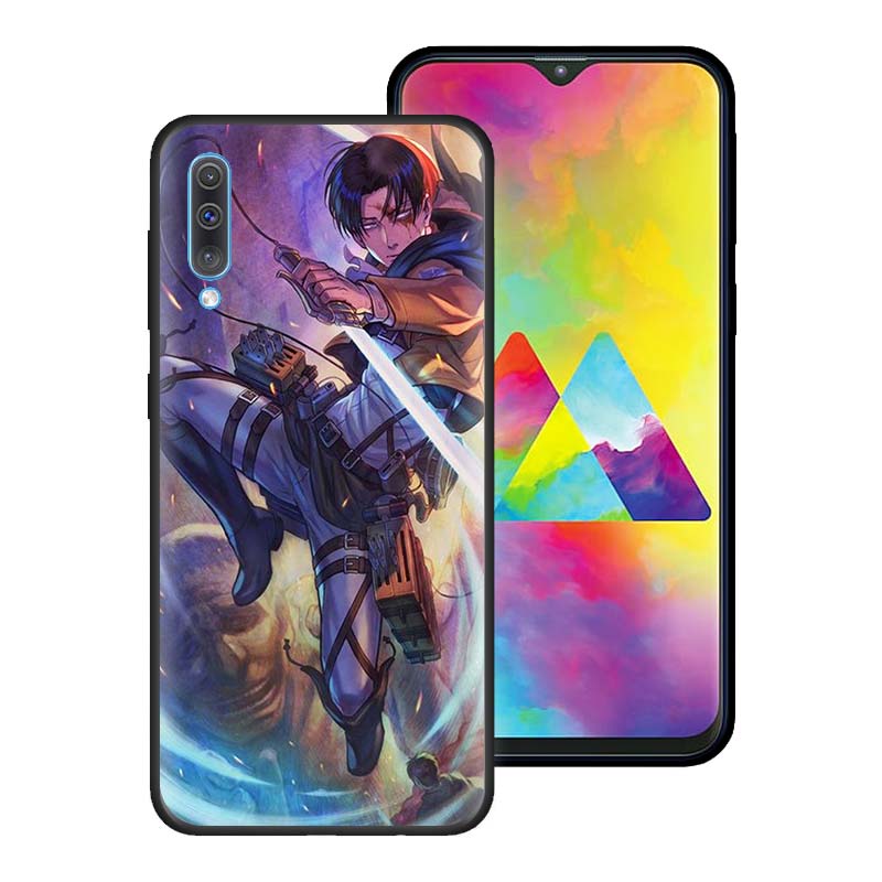 Anime Attack On Titan-deksel til Samsung Galaxy A70 A50 A90 5G A40 A30 A20 A70s A10 s A20e A10e svart silikontelefon Coque