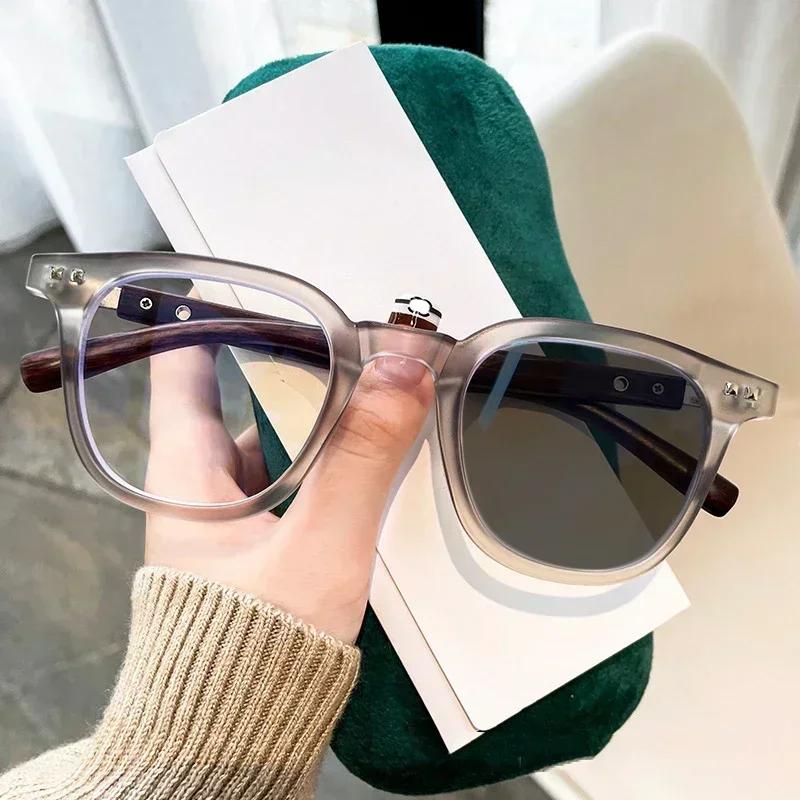 Trendy Women Men'S Sunglasses For Myopia Glasses Vintage Square Frame Photochromic Minus Eyewear Anti Blue Light Eyeglasses