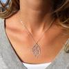 C042 Hot-Selling Leaf Necklace Double Leaf Collarbone Chain Jewelry for Women Neck Chain