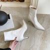 Fashion Zippers Fashion Thin Heels Footwear Women Ankle Stretch Boots Pointed Toe Ladies Short Modern Boots Female Pumps Shoes Lady