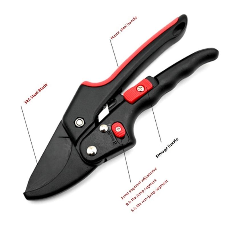 Adjustable Pruning Shears with SK5 Steel Blade for Labor Saving Cutting and Adjustable Force Control in Garden Maintenance