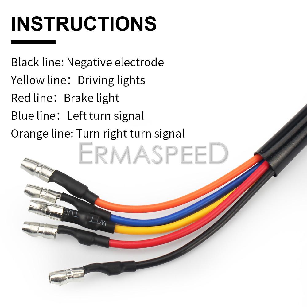 40 LED Motorcycle Tail Light Running Lamp Brake Stop&Turn Signal Light with License Plate Bracket for Motorcycle Street