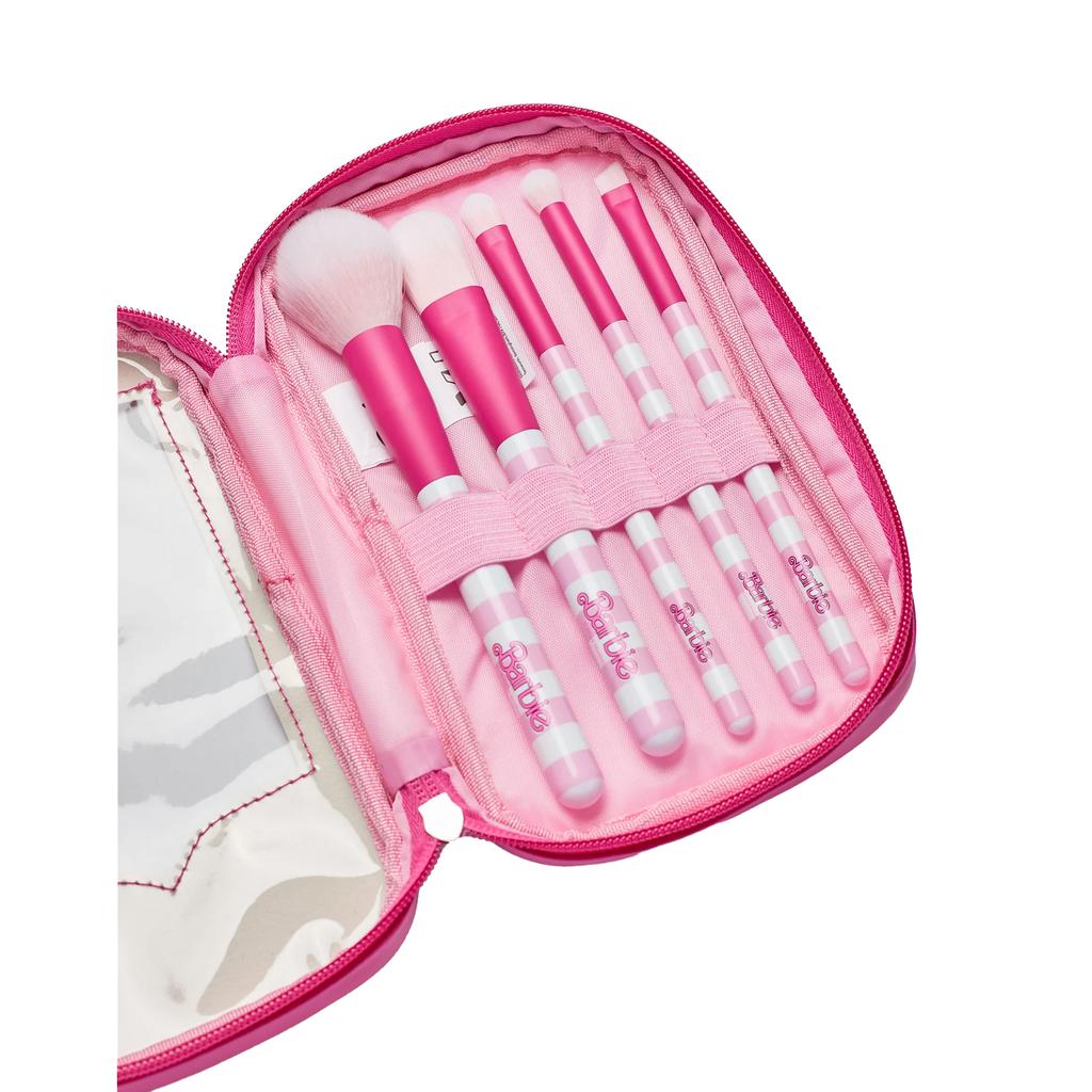 Barbie Womens/Ladies Retro Stripe Make-Up Brush Set