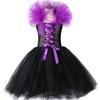 Kostým Děti Dívky Halloween Černé Krátkorukávové Šaty Set Dívčí Šaty