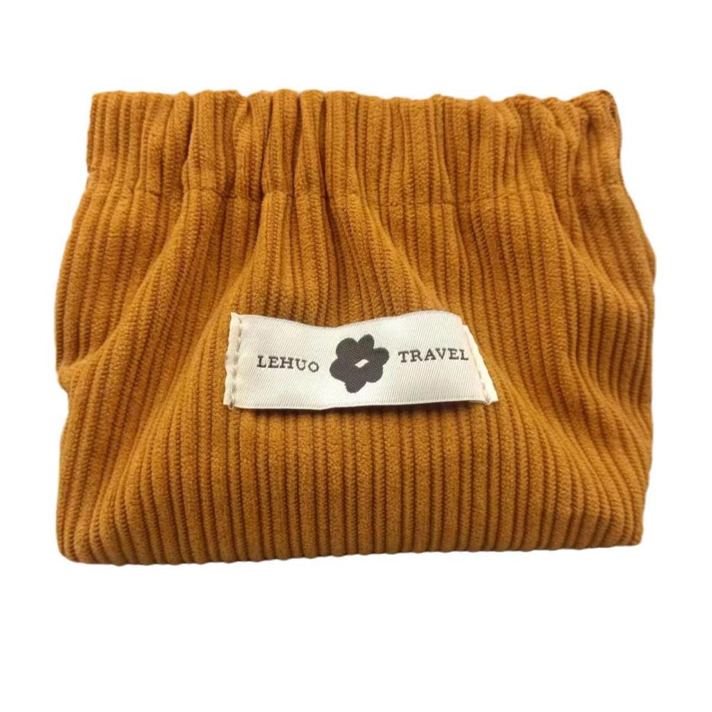 Corduroy Coin Purse: Large Capacity Flap Storage Bag for Makeup and Travel