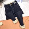 Women's Fleece-Lined High-Waisted Skinny Jeans - Extra Thick Lambswool Winter Pants 2024