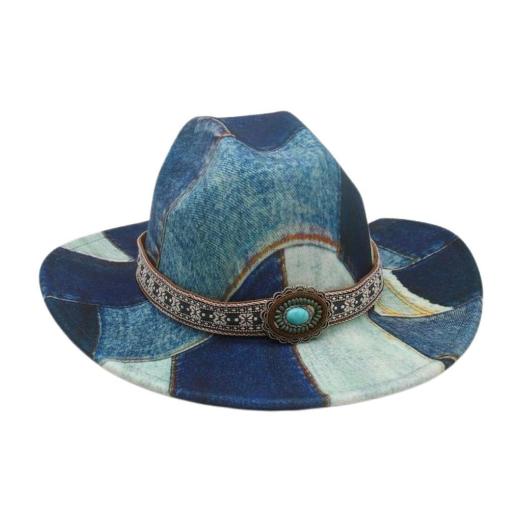 Simple And Old Western Cowboy Hat Travel Vacation Jazz Hat High-End Photography Concave Shape Retro Cowboy Hat