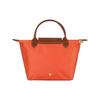 Longchamp Le Pliage Original Minimalist Commuter Logo Embossed Nylon Canvas And Leather Dumpling Tote Bag Small Women Tote Bag Orange 1621089P85