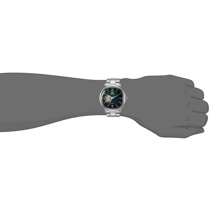 Orient Men's Helios Stainless Steel Japanese Automatic/Manual Open Heart Display, Green, Modern