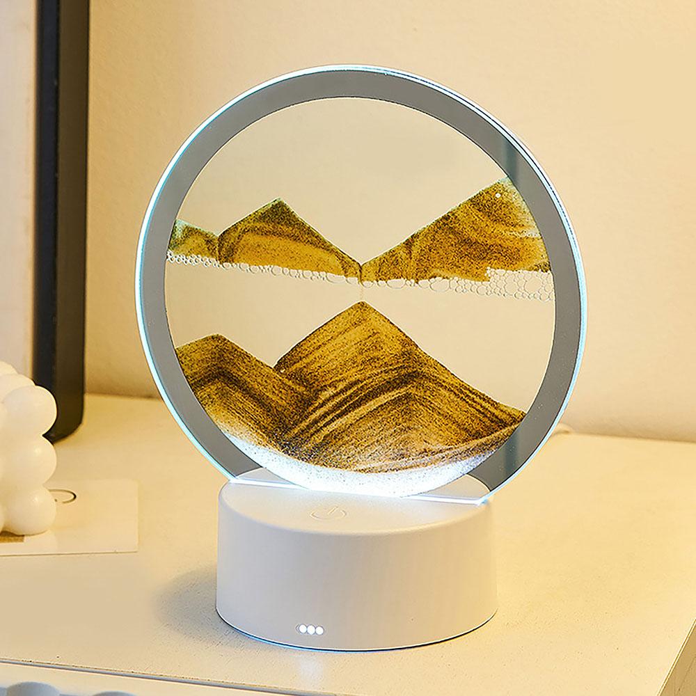 

3D зыбучие пески лампа атмосфера свет украшение креативный подарок песочные часы USB ночник настольная лампа офис компания спальня украшение жёлтый