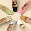 Women's high-heeled sandals spring and summer new simple and comfortable thick heel large size light mouth bag head sandals