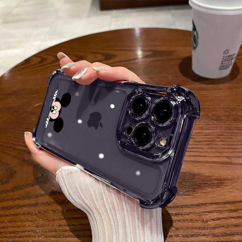 Applicable to Apple 11Pro mobile phone case iPhone11/11 four corners thickened transparent electroplating Minnie large airbag anti-drop