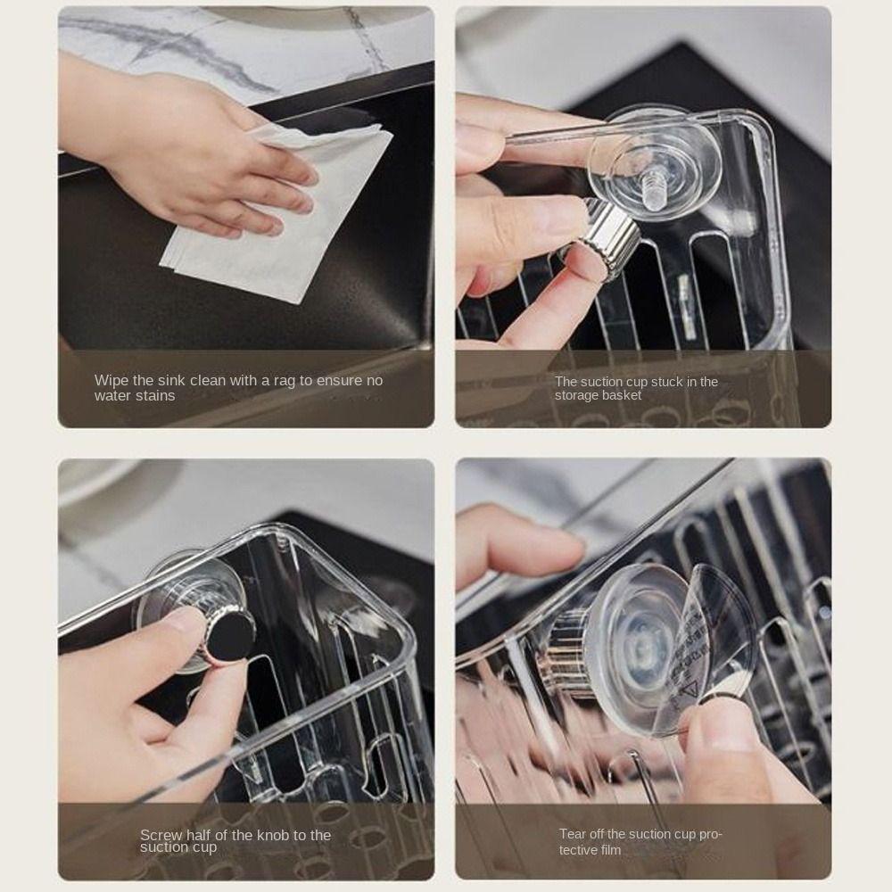 Multi Functional Bathroom Suction Cup Corner Shelf Wall Mounted Soap Drying Rack  Kitchen Supplies