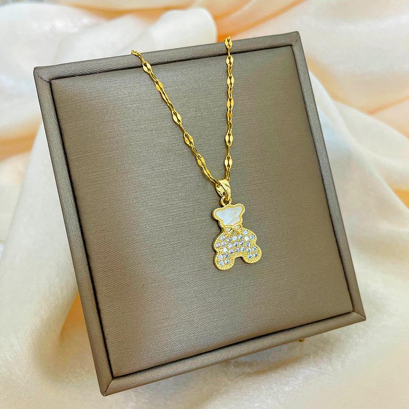 18K Vergoldete Kupfer Schlüsselbeinkette mit Abakus Kürbis Schwan Design.