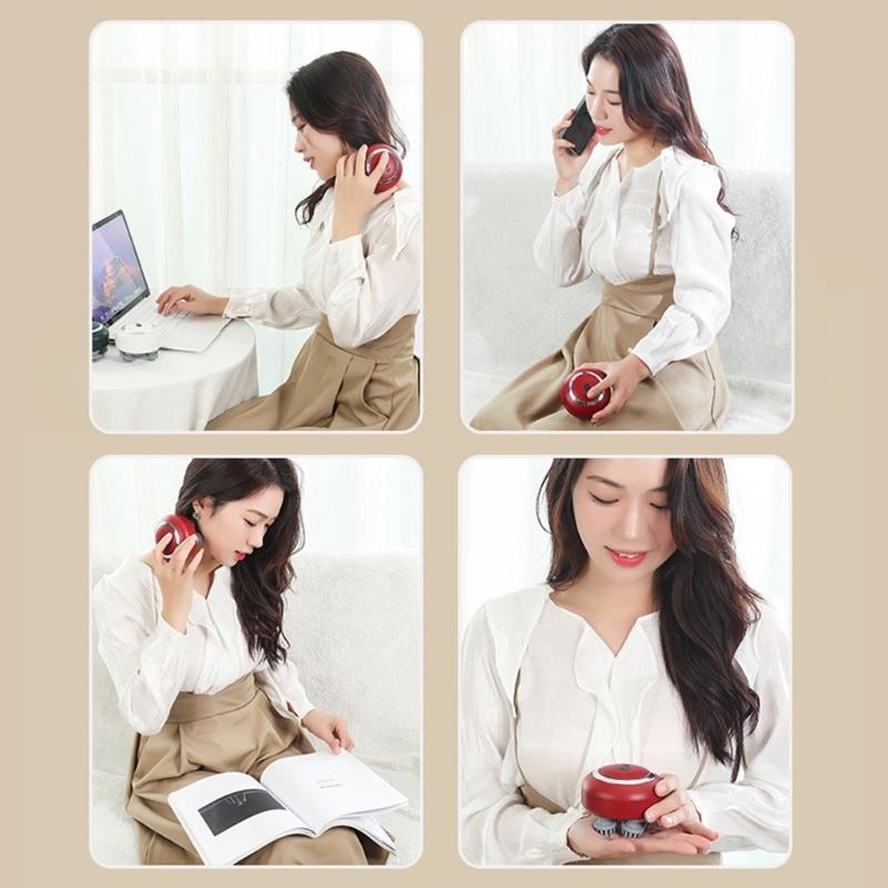 Scalp Massager Portable Electric Head Massager with 3 Massage Mode and 4 Massage Heads Handheld Head Massager for Body