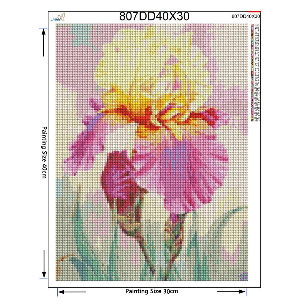 Pictură cu diamante cu flori de găurire completă Poză rotundă cu broderie cu strasuri decor scenic lucrat manual