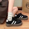 Women S Casual Sports Sneakers Thick Sole White Shoes Retro Style