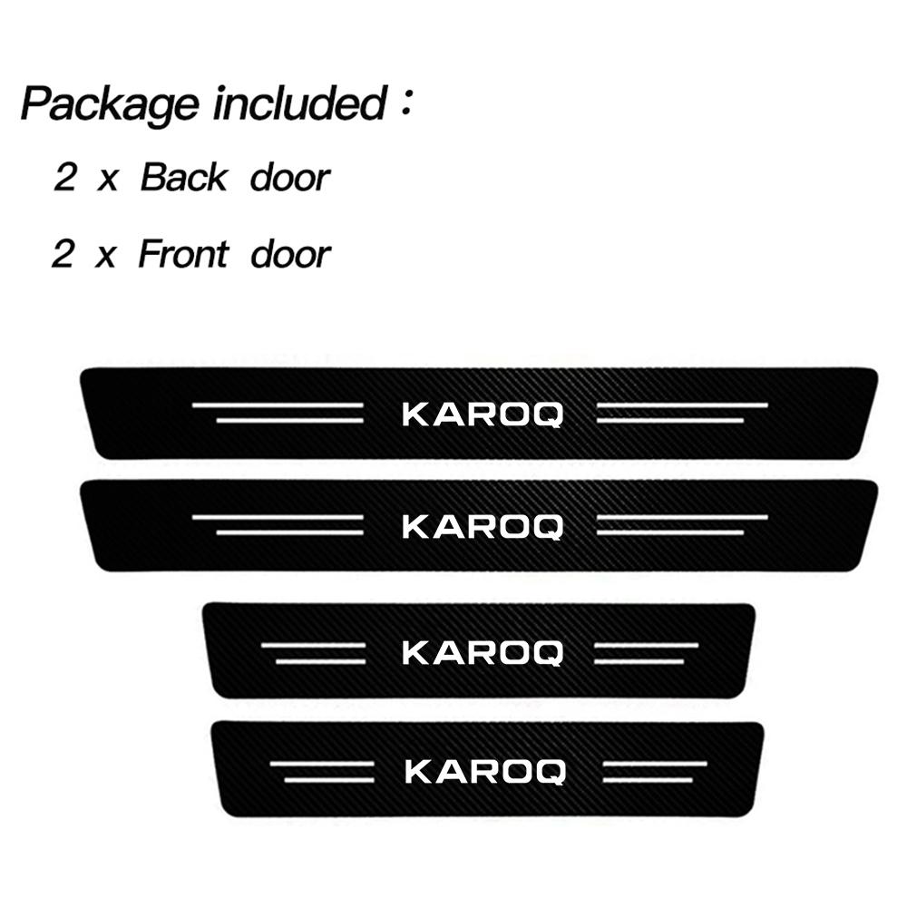 Car Door Sill Carbon Fiber Sticker Threshold Side Anti Scratch Tape Waterproof Decal for Skoda KAROQ Car Styling