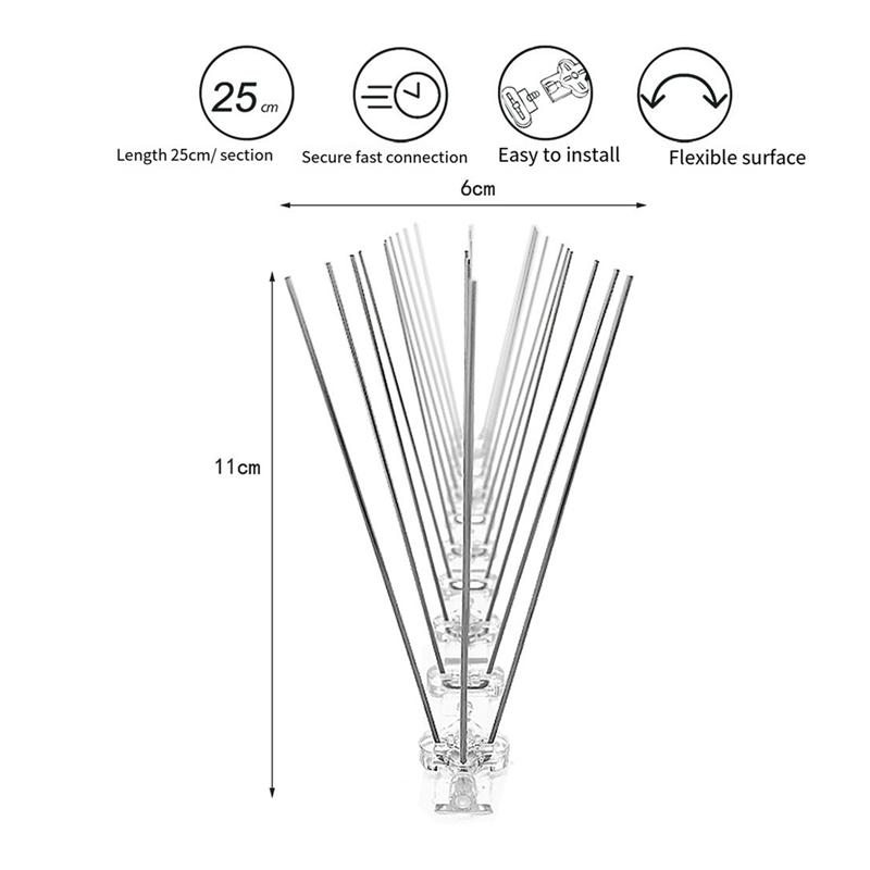 M-Modern-Bird Spikes For Pigeons Small Birds: Durable Anti-Bird Nest Fence Spike For Deterring Birds, Crows, Smooth Easy Install