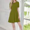 Women's Casual Fashion Round Neck Short Sleeve Short Dress