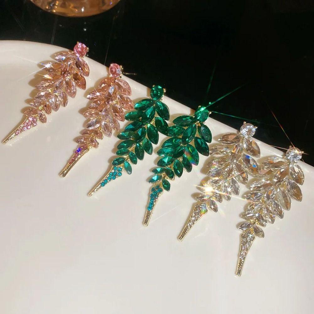 Full Drill Tassel Earrings Round Rice Bead Dangle Earrings Light Luxury Stud Earrings  Bride