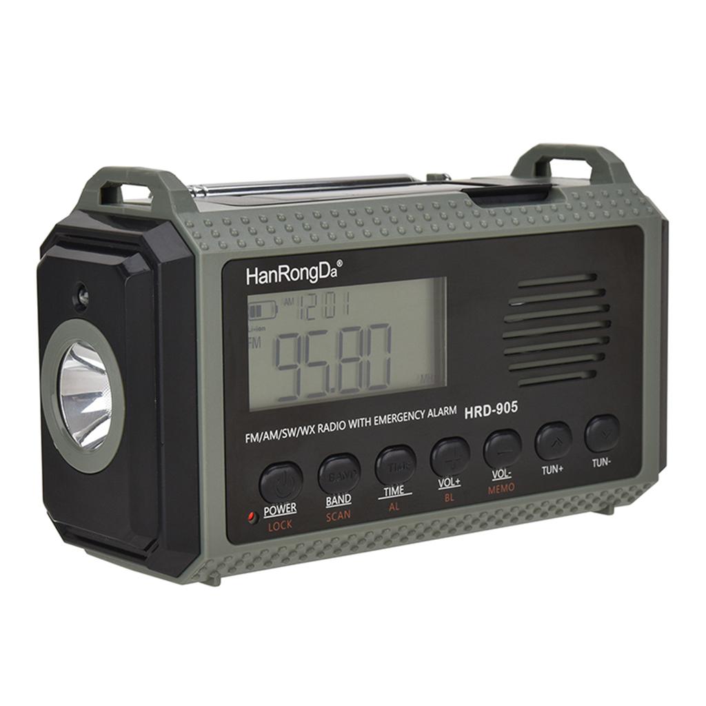HanRongDa HRD 905 All band Radio AM FM SW WB Radio Outdoor Emergency Radio with SOS Alarm Flashlight Reading Light