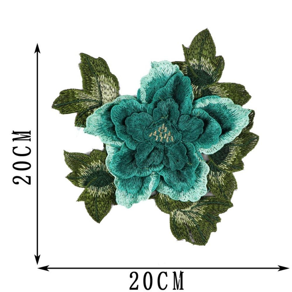 

Peony Embroidery Patch Floral Embroidery Floral Applique Fashion Elegant Sewing Accessories ціан