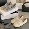 Fashion High Quality Handmade Woven Flats Women Luxury Bling Rhinestone Decoration Brand Designer Shoes Comfortable Non-slip Casual Shoe