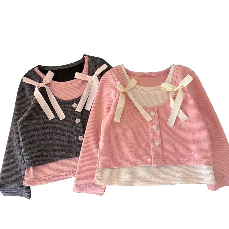Girls' Sweet Two-Piece Long-Sleeve T-Shirt – 2025 Spring Fashion