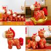 Year Of The Horse Zodiac Plush Doll With Golden Print Design For Gift Giving