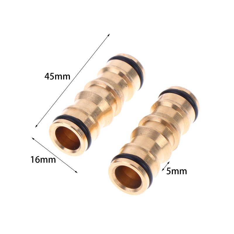 1/2/3Pcs 2 Way Garden Brass Hose Connector Joiner Coupler Watering Water Pipe Tap Male Water Pipe Repair Extension Joints