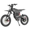 Bibuff GT600 Elektrisches Offroad-Fahrrad 7500W Spitzenmotor 19" Reifen Elektrisches Mountainbike 72V 30Ah Hydraulische Bremsen Höchstgeschwindigkeit 80 km/h Grau
