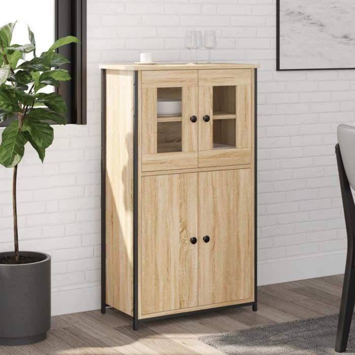 VidaXL Buffet haut chêne sonoma 62x32x106,5 cm bois d'ingénierie 834206