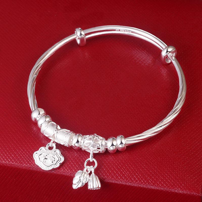 Sterling Silver Lotus Pod Luck Bead Children s Bracelet - Medium  Large, Ages 5-15 9999 Sterling Silver