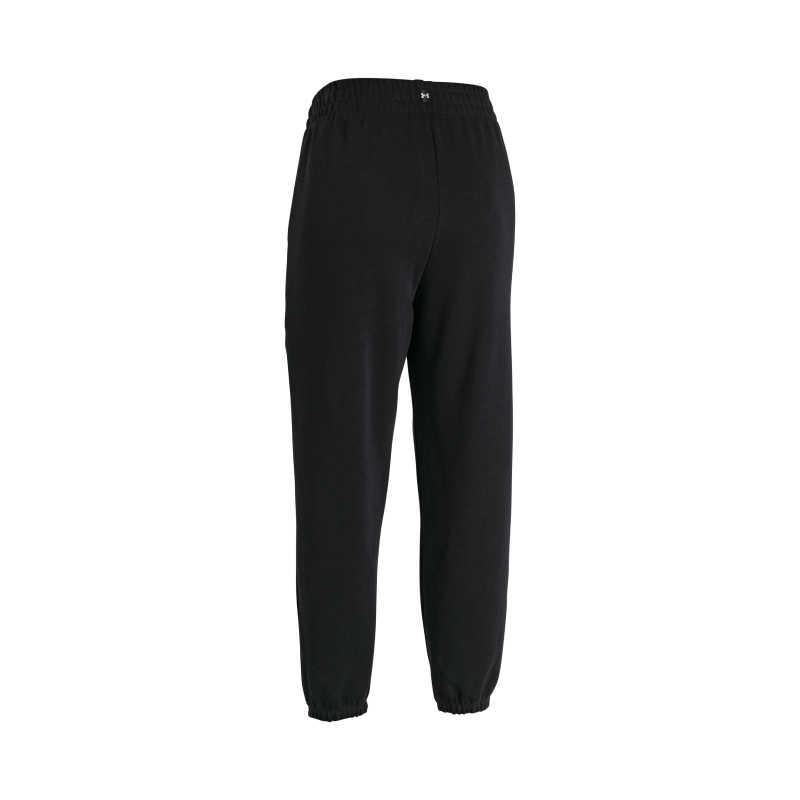 Under Armour Project Rock Logo Printed Drawstring Cuffed High Weight Training Casual Pants Women Pants Black 1383305-001