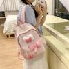 Cute Bowknot Plaid Backpack for Women Girls Large Capacity School Bag Casual Travel Daypack College Student Bookbag