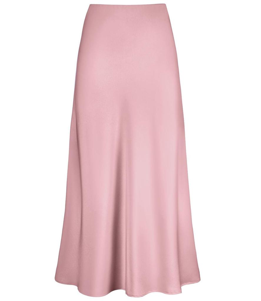Elegant Silky Satin Fishtail High-Waist Midi Skirt