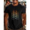 Bicycle Print Pattern Spring Summer Men'S Short Sleeve T-Shirt Printed Tops Summer T-Shirt Cotton Comfortable Breathable Sport Crew Neck
