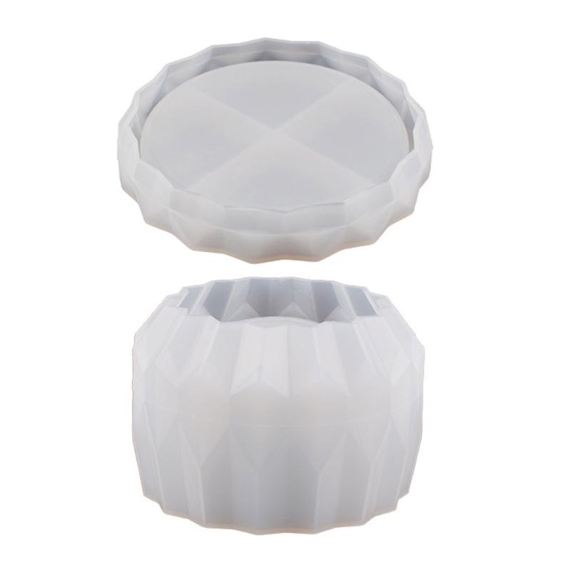 Round Gypsum Silicone Mold DIY Succulents Concrete Flower Pot Vase Plaster Cement Molds Clay Candle Holder Mould Decor