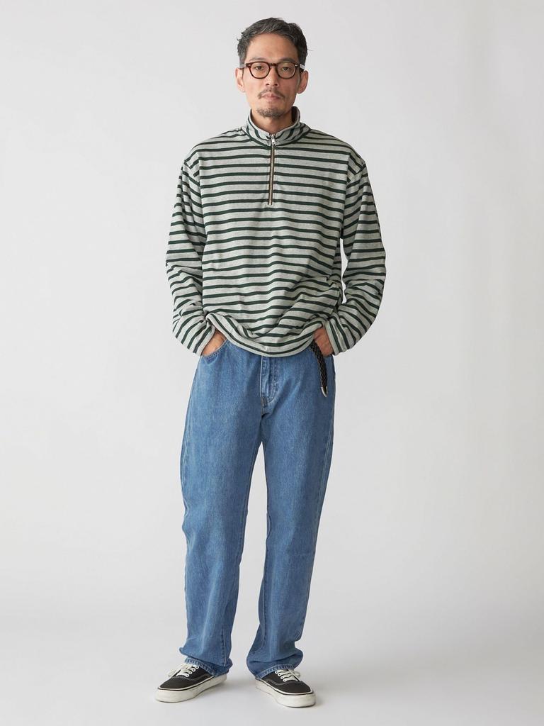 Ships Men's Reversible Striped Fleece Half-Zip Pullover Sweatshirt, Size 112040418, Charcoal Gray, Size L