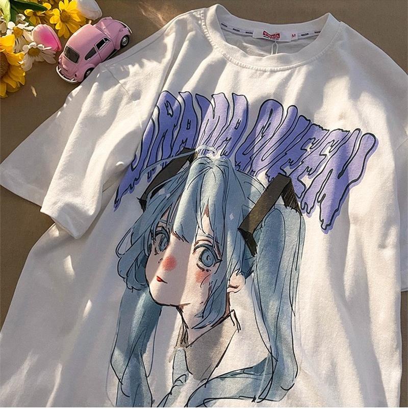 Fairy Japanese Anime Women Tričko Léto Tričko s krátkým rukávem Harajuku Kawaii Streetwear Móda Žena Halenky Oblečení Top