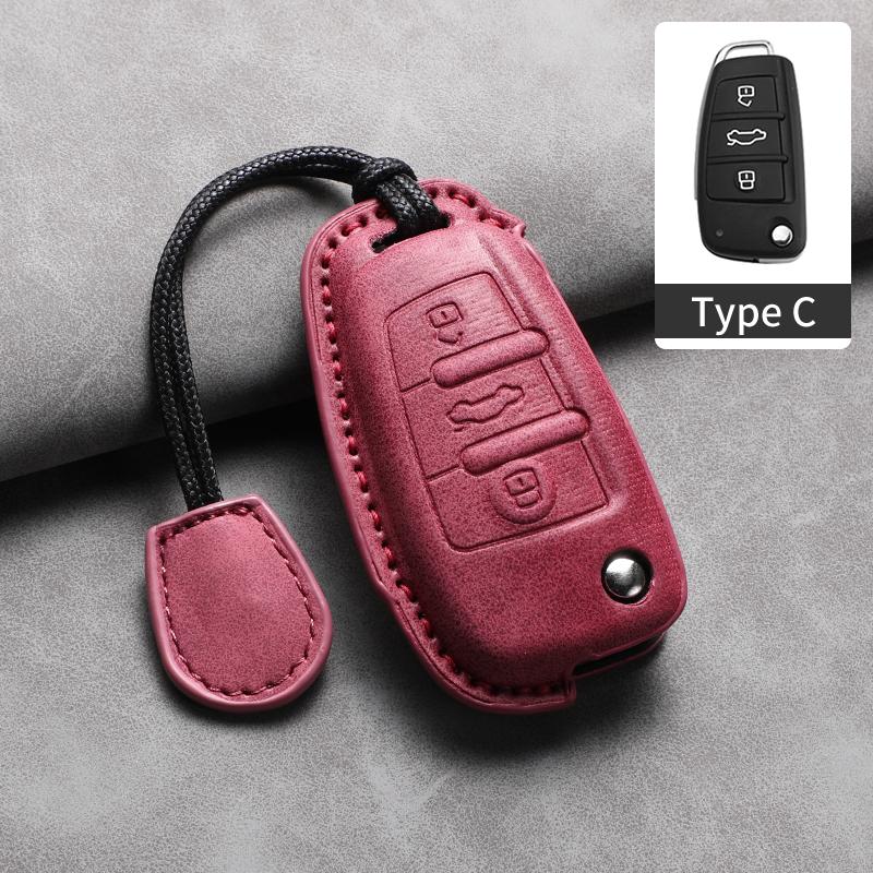 

Leather Car Key Cover Case For Jac Rui Feng M4 L5 E4 V7 T6 Refine Car Remote Key Fob Cover Case Keychain Protector Shell